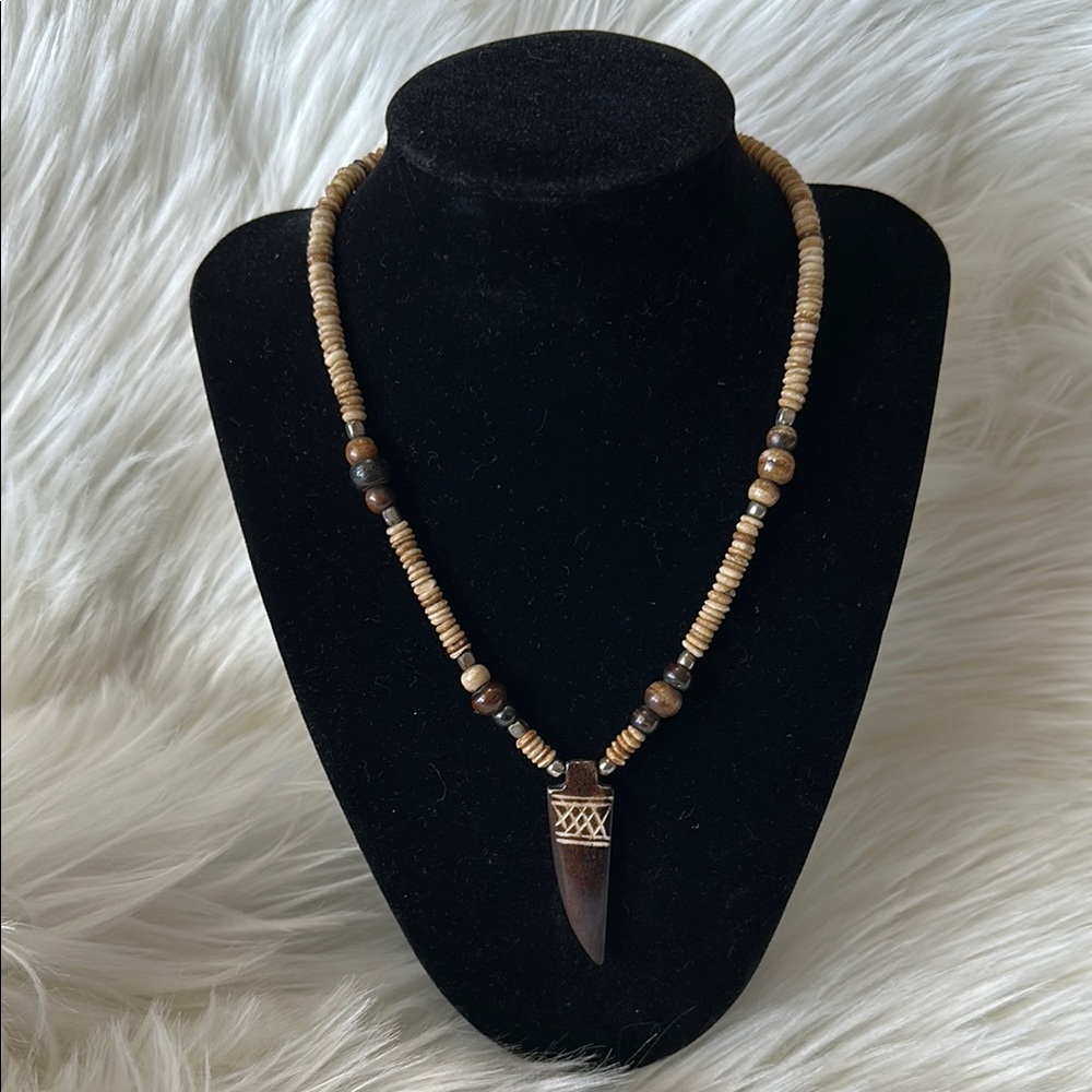 South African Brown Necklace with Pendant